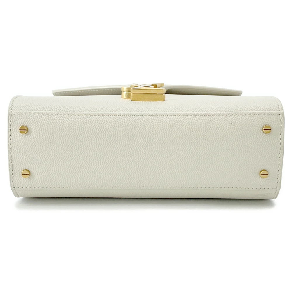 Saint Laurent Paris Cassandra Top Handle Leather Handbag Shoulder Bag White - Picture 3 of 12